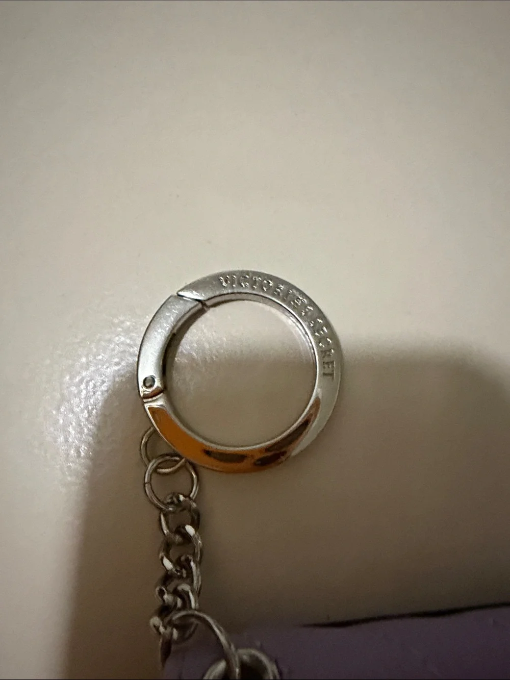 Victoria's Secret Lilac Quilted Key & Card Holder with Ring